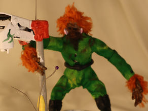 Orangutans made from Yarn and Clay