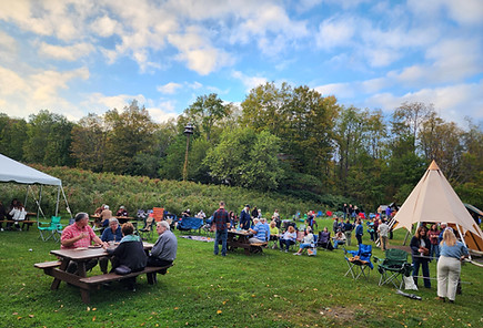 Crowd enjoying Conservation Celebration outside.