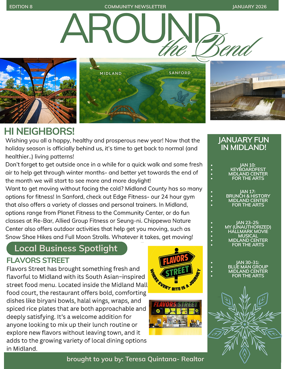 Interesting 2025 Real Estate stats, where to get moving in Midland and delish foodie joint in the Midland Mall and more!