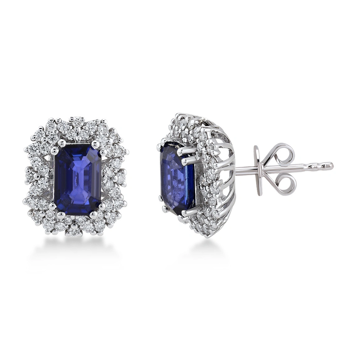 1.10 ct Diamond Sapphire Earring