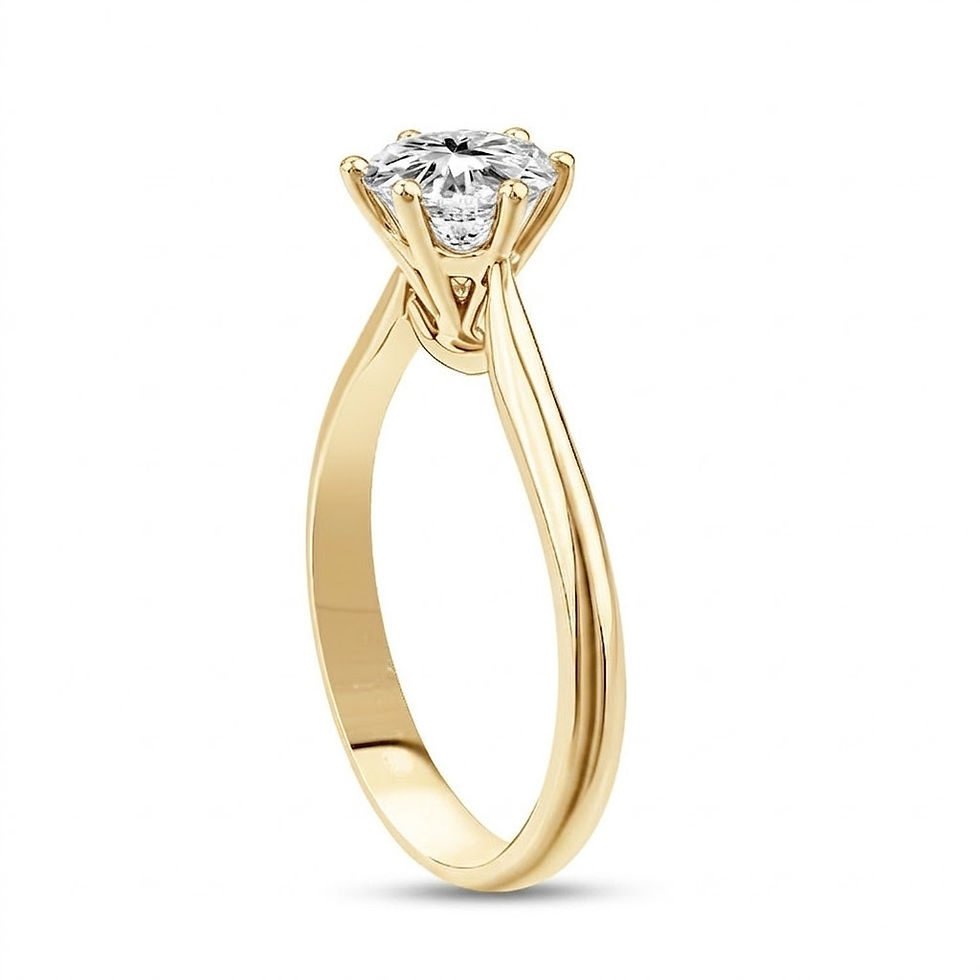 Thumbnail: 1 ct Round Natural Diamond Ring