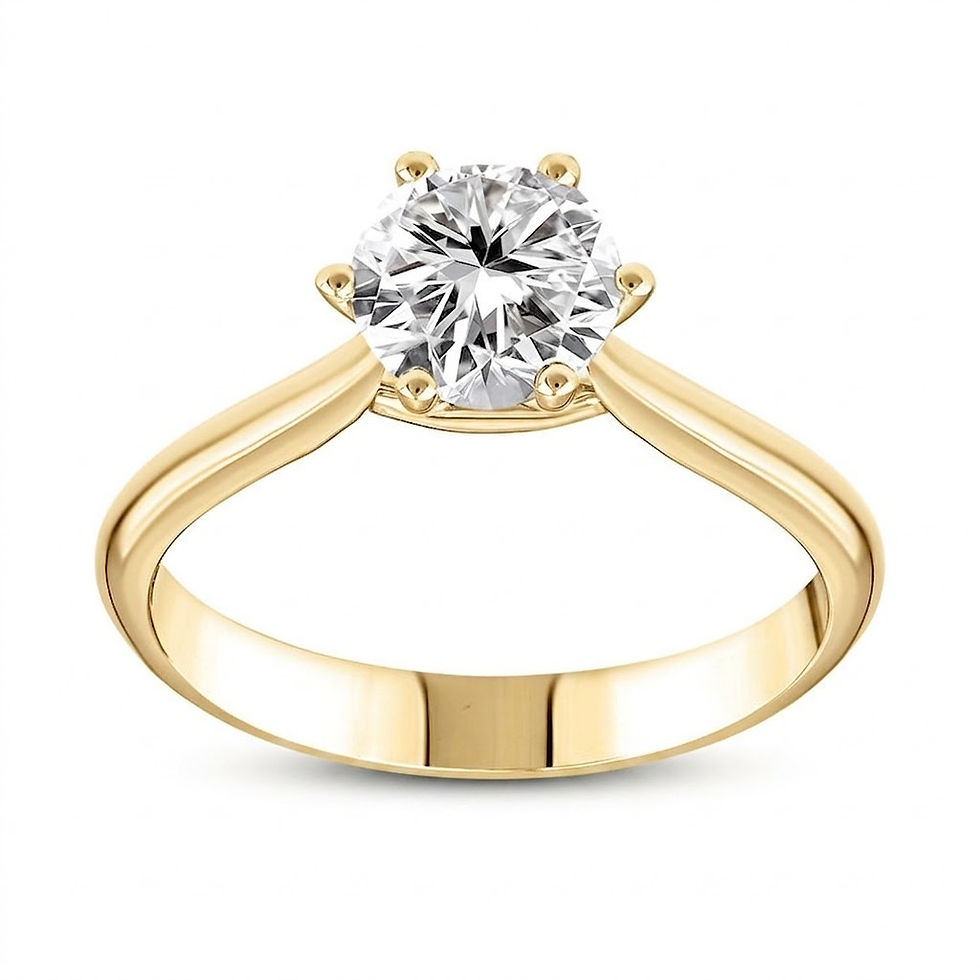 Thumbnail: 1 ct Round Natural Diamond Ring