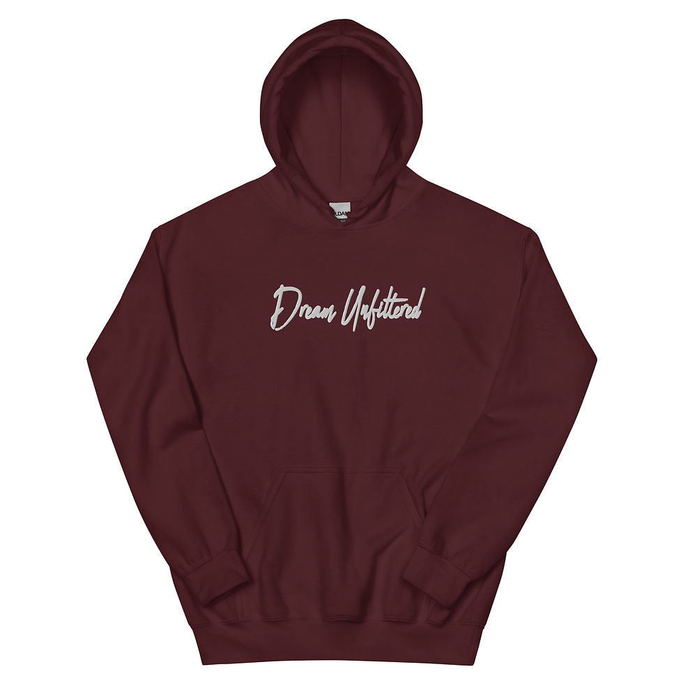 "Dream Unfiltered" Signature Hoodie - Maroon/White