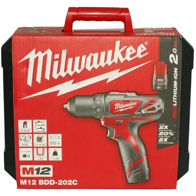 Дриль-шурупокрут акумуляторний M12 BDD-202C Milwaukee 4933441915