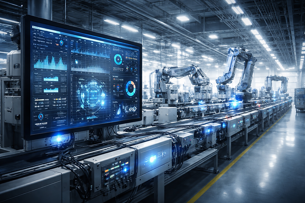 Analyse d’automatisme industriel sur ligne de production avec données PLC en temps réel pour réduire les temps d’arrêt et améliorer la performance industrielle.