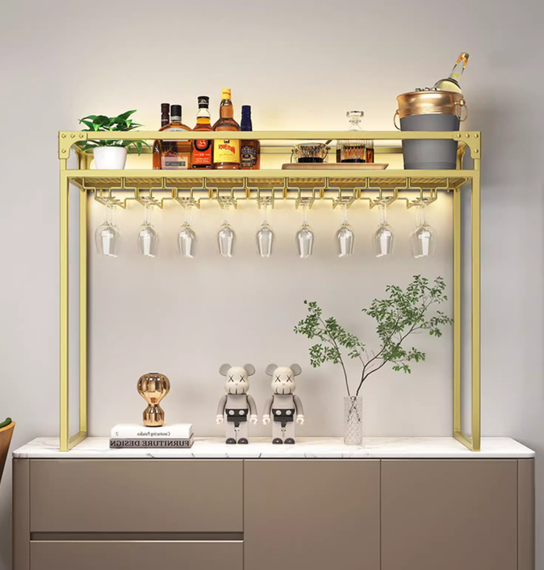  Best Deals Before They Disappear! 2024 Desktop Storage Rack, Snack Dessert Flowers Stand Hotel Bar Counter, Kitchen Wine Holder Glass Rack, Tall Hanging Cup Shelf