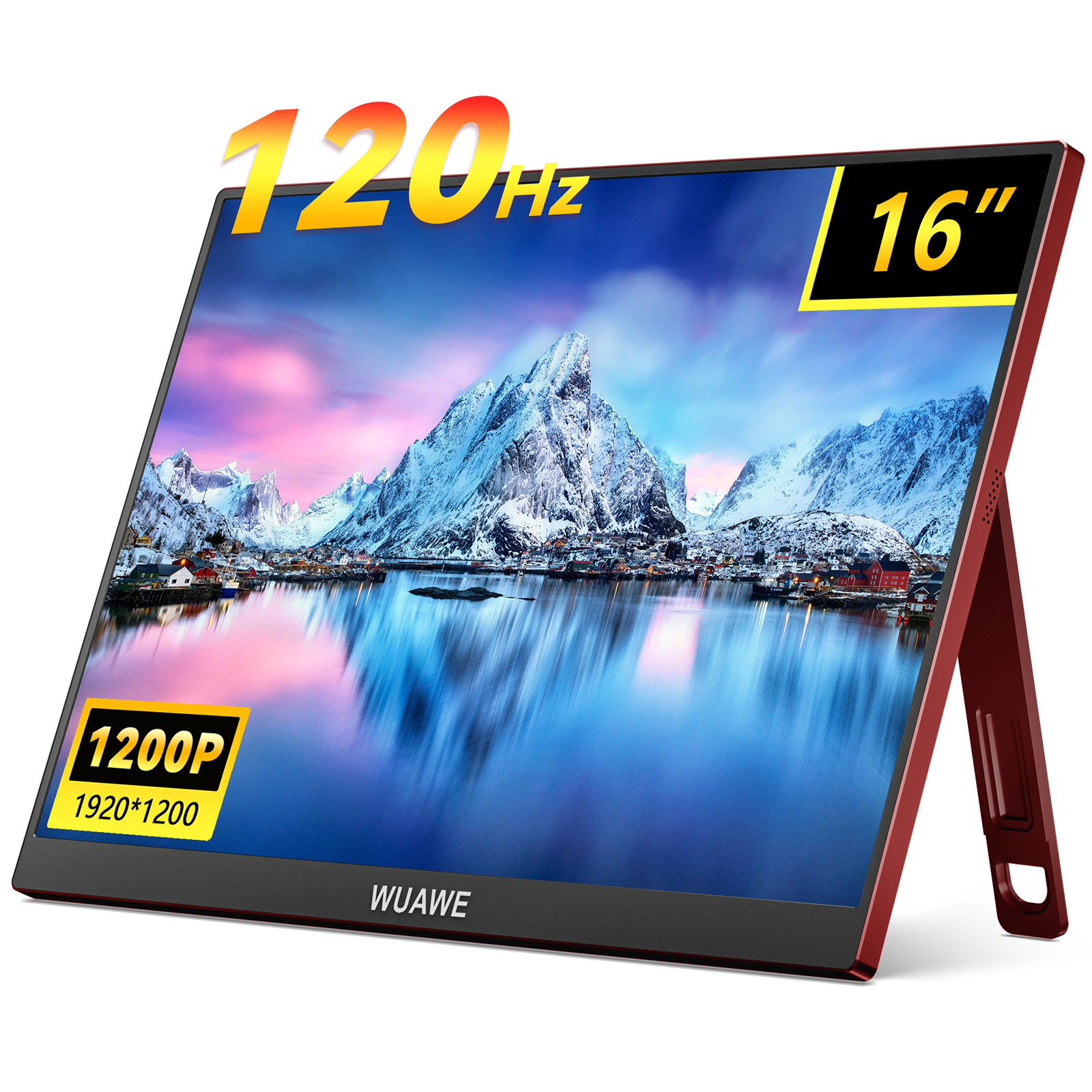  Unbeatable Discounts! 2024 New Design 16 inch 120hz Portable Gaming Monitor for Laptop,WUAWE 1200P Colorful LCD FHD Computer External Second Screen