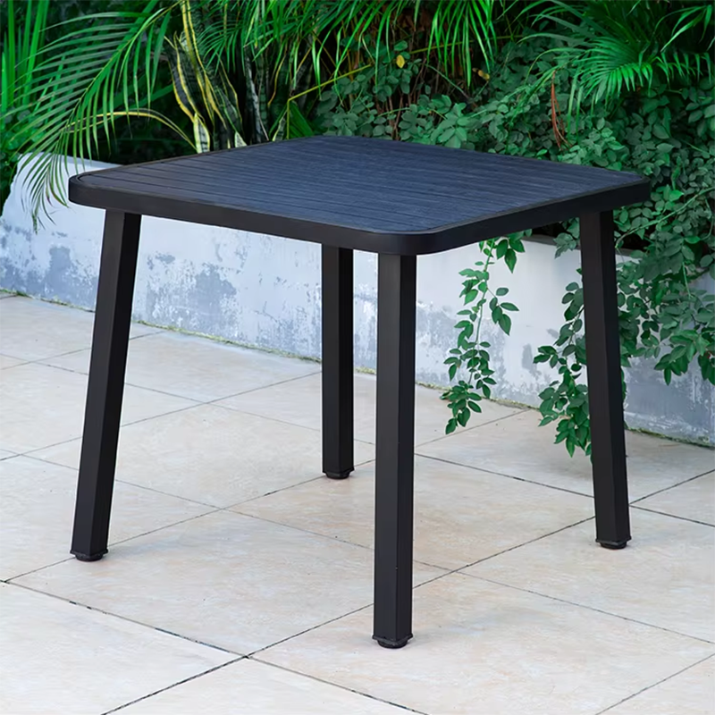  Best Deals Before They Disappear! 2024 New Wood grain Table Balcony Outdoor Garden Dining 85cm Square Table Wood-plasti Coffee Table Apartment Kitchen Furniture