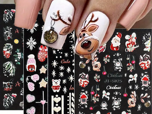 Limited Time Offer:  High-quality Deals 2024 New Christmas Nail Stickers 5D Relief Winter Snowflake Bear Nail Sticker for Ladies  Girl Santa Claus Nail Sticker Art Available Now