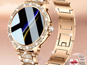 Get Your Hands on the Stylish Best in the Game 2023 New Fashion Ladies Bluetooth Call Smart Watch 1.32" AMOLED 360*360 HD Screen Sports Fitness Ladies Smartwatch Diamond Band Now