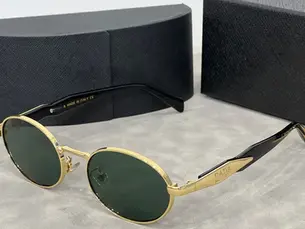 Limited Time Offer: Huge Clearance 2024 New Women's Oval Frame Metal Sunglasses High-end Feel European American Cross-border Eyewear Retro Fashionable Sunglasses Available Now