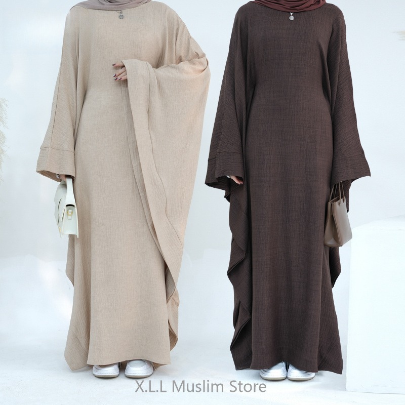  Special Savings Just for You! 2024 Dubai Eid Ramadan Bat Sleeve Prayer Garment Batwing Abaya Muslim Dress Modest Kebaya Robe Women Clothes Female Musulmane