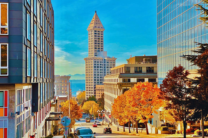 Seattle's Smith tower seen from yesler terrace, Seattle, WA, USA - Bruce W