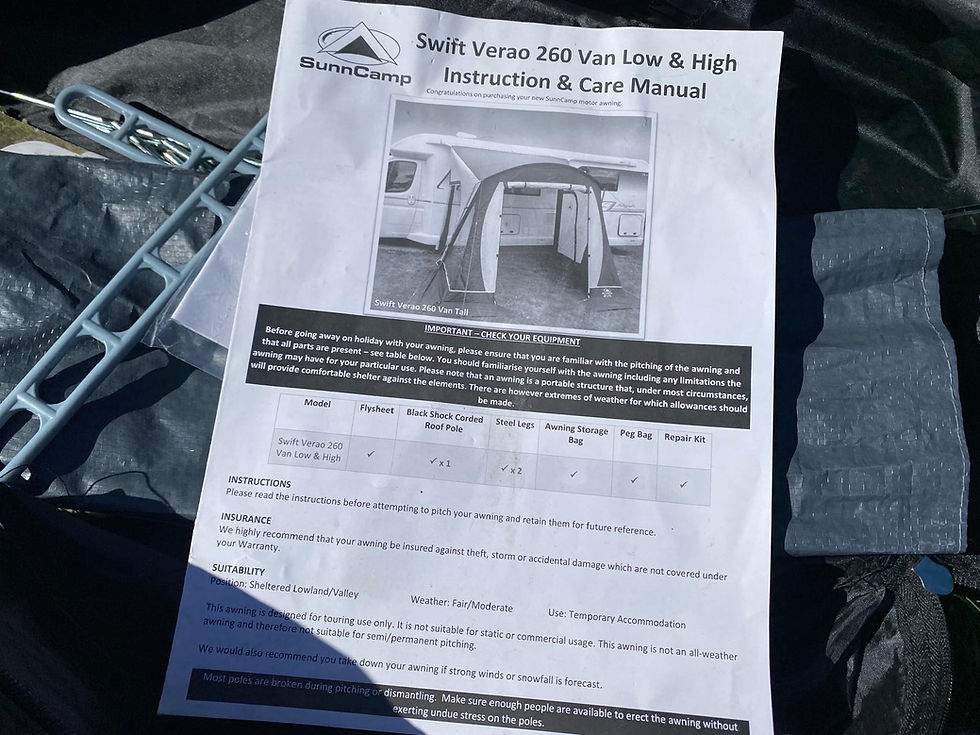 Thumbnail: Suncamp High Rail Swift Verao - 2.6m Porch Awning (rail height 2.5-2.65m)