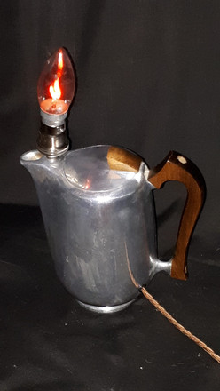 Vintage Chrome Coffee Pot Lamp