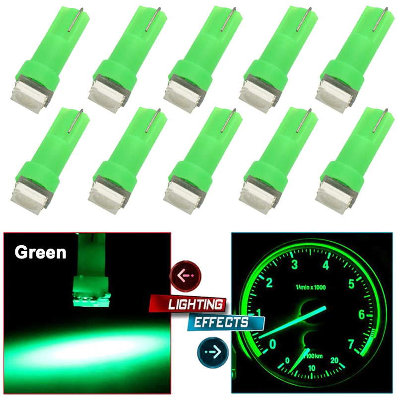 Miniatura: 70PCS T5 T10 5050-SMD LED Speedometer Instrument Gauge Cluster Dash Light Bulbs