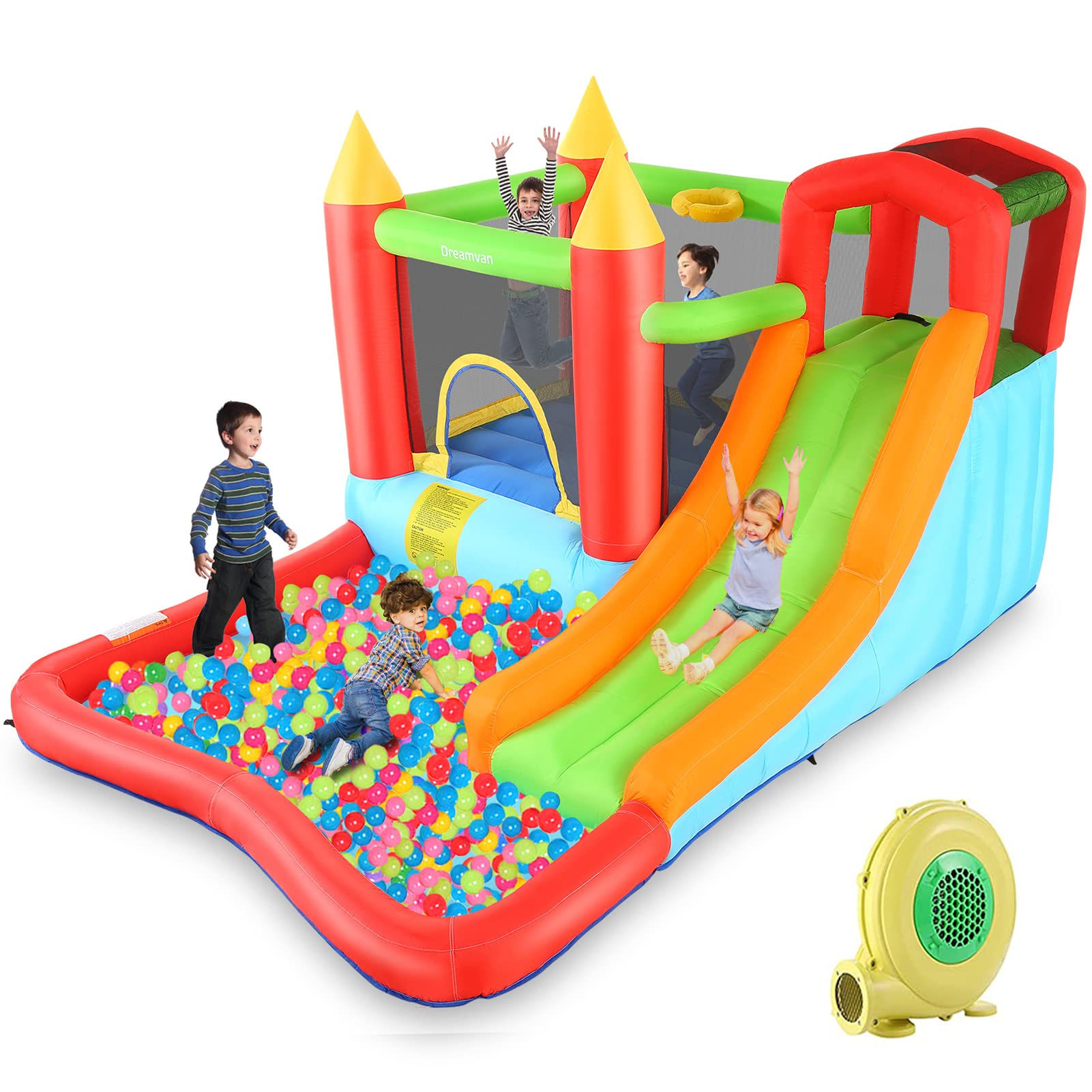 HYPOAI Bounce HouseInflatable Bounce Castle with Blower for Kids 3-12Outdoor/Ind