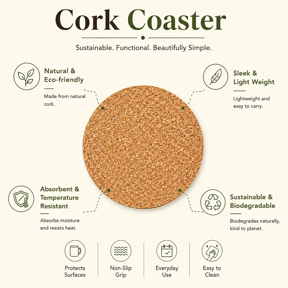 Thumbnail: Cork Coasters Set (4pc)