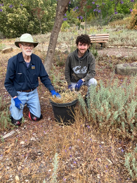 Myself and Wesley (or is it my younger self???) having just filled a 15-gallon pot with weeds.