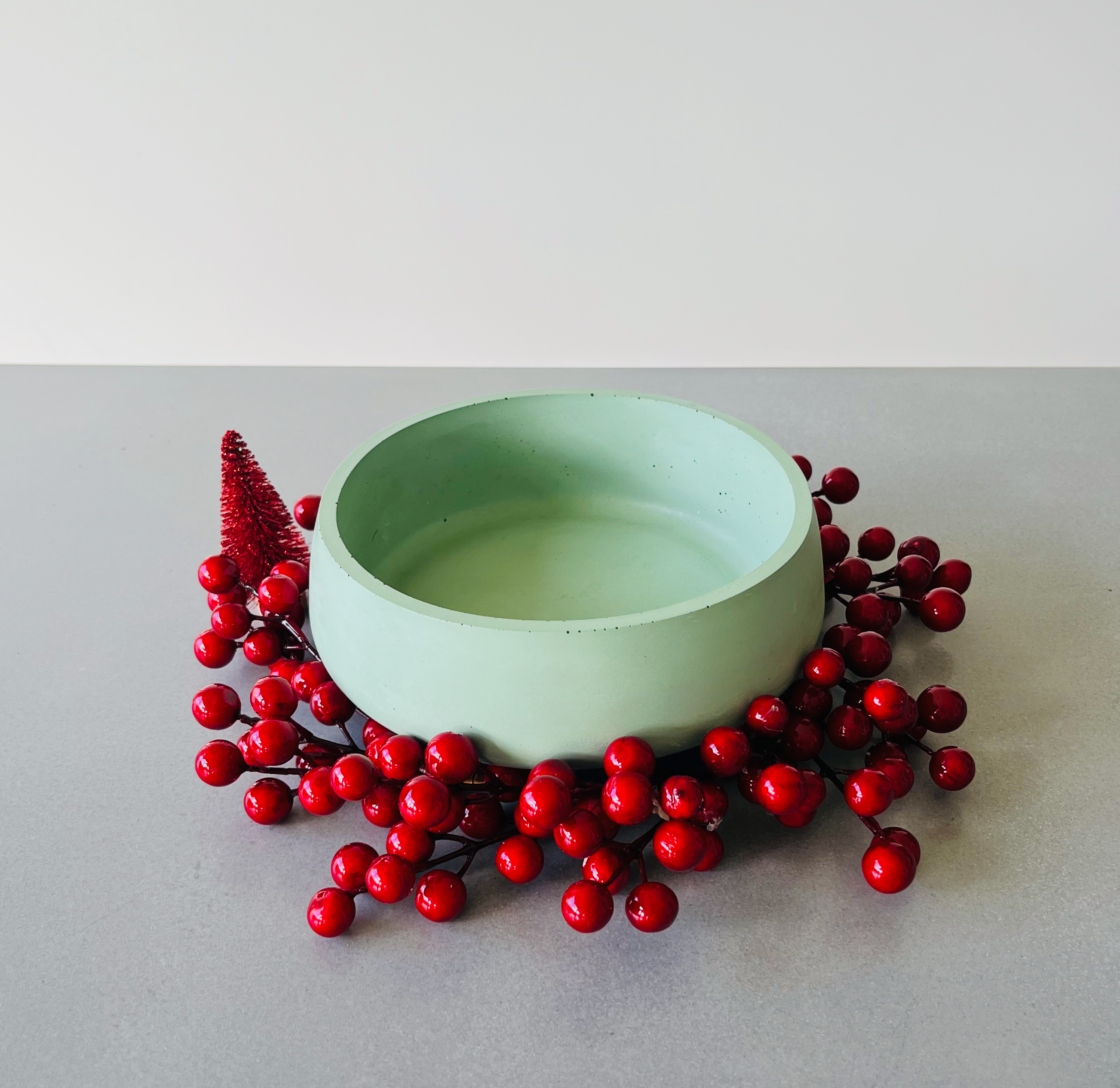 Minty Green Concrete Serving Bowl