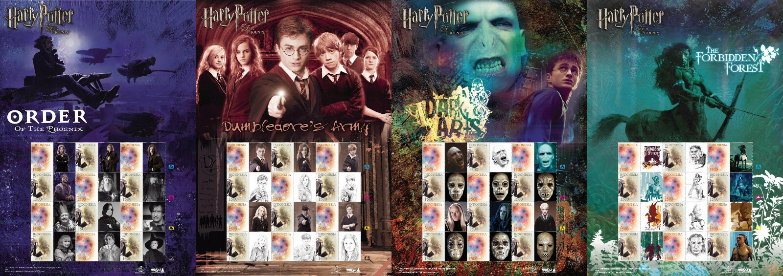 Indonesia 2007 Harry Potter Order of The Phoenix , All 4 sheets Set