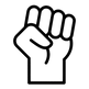 An icon of a raised closed fist