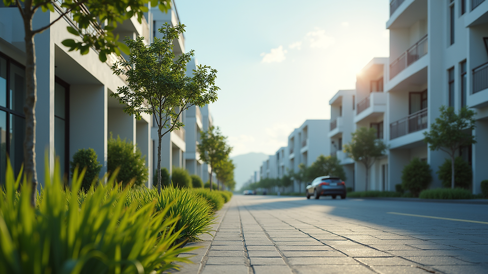 Eye-level view of a modern residential area in Hualien