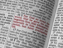 Christian obituary examples with John 3:16 highlighting faith, eternal life, and meaningful Bible verses for honoring a loved one.