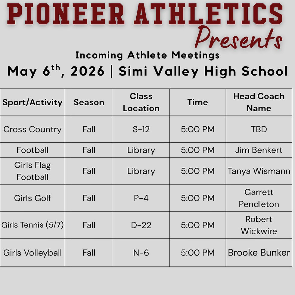 Incoming Freshmen Meeting (Tackle and Flag)