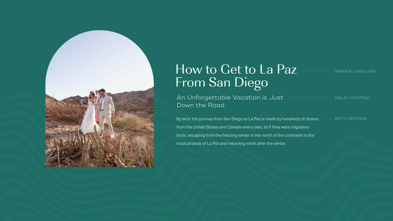 La Paz type family next to an image of a couple
