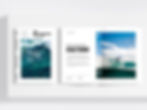 Mockup of San Francisco Peninsula Visitors Guide with surfing images in a modern layout