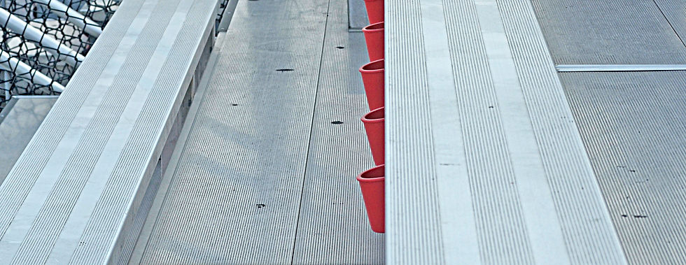 Under bench cup holder aisle clearance