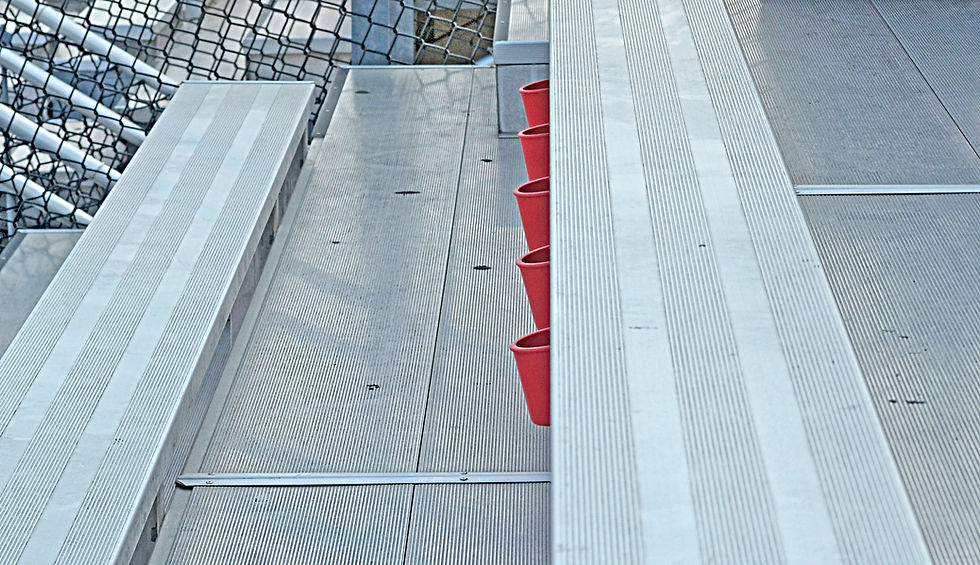 Under bench cup holder aisle clearance
