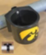 Iowa Hawkeye Rail cup holder horizontal