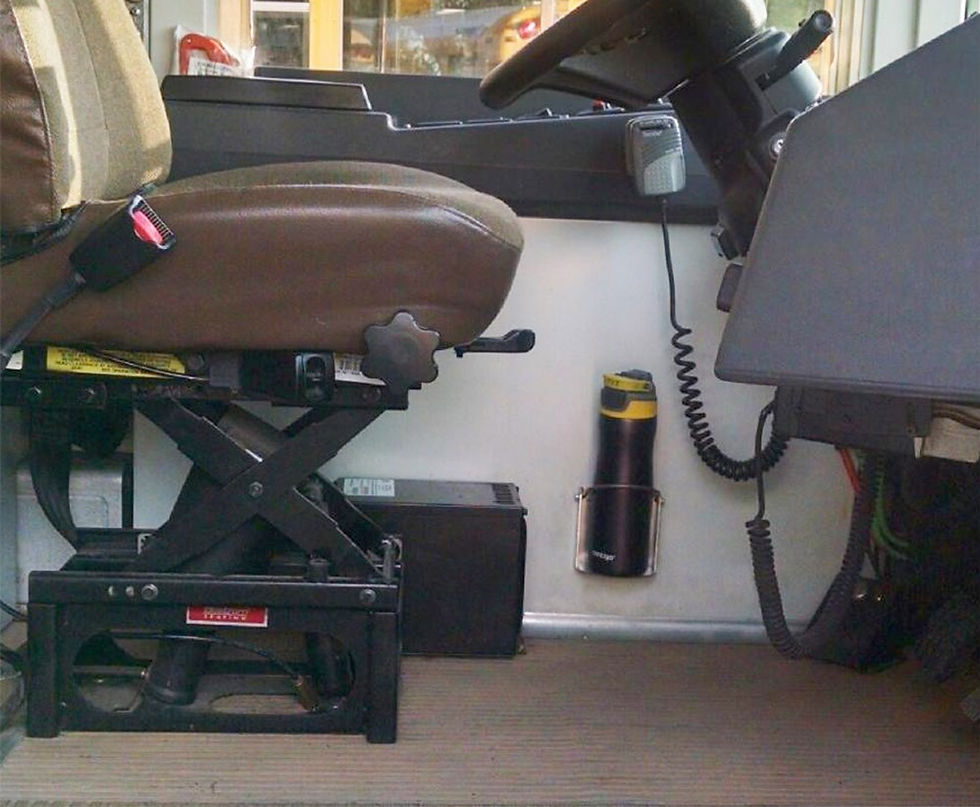 Bus cup holder for driver