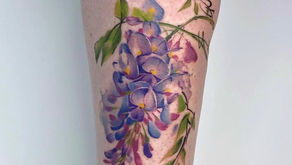 watercolour flower tattoo