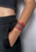 fine line watercolour bracelet tattoo, delicate feminine