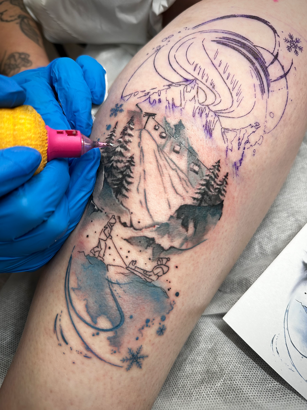 tattooing watercolour, artist Lavale, Chippenham