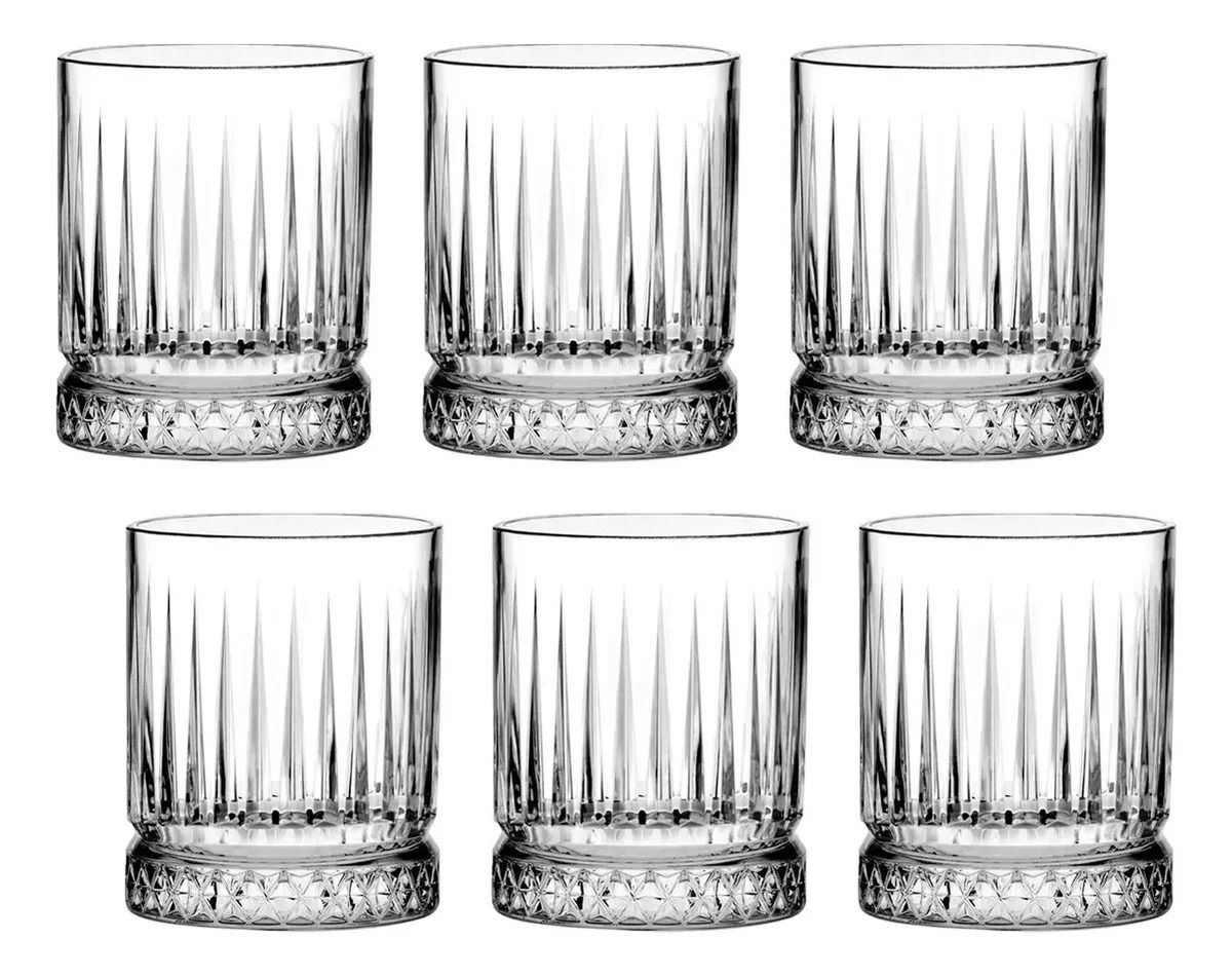 Kit Copos De Vidro 350ml Gala 6 Peças Para Whisky E Drinks Água