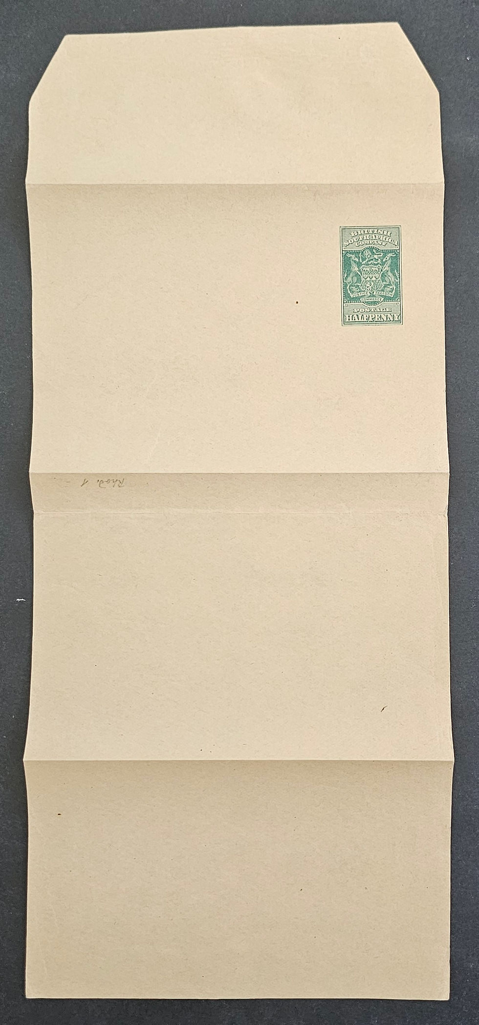 Undated British South Africa 1/2d Green Stamped Wrapper No cd