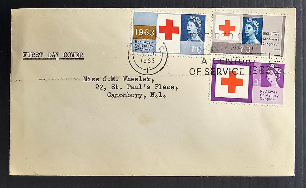 1963 Great Britain Red Cross Anniv FDC ties 3 stamps cd London