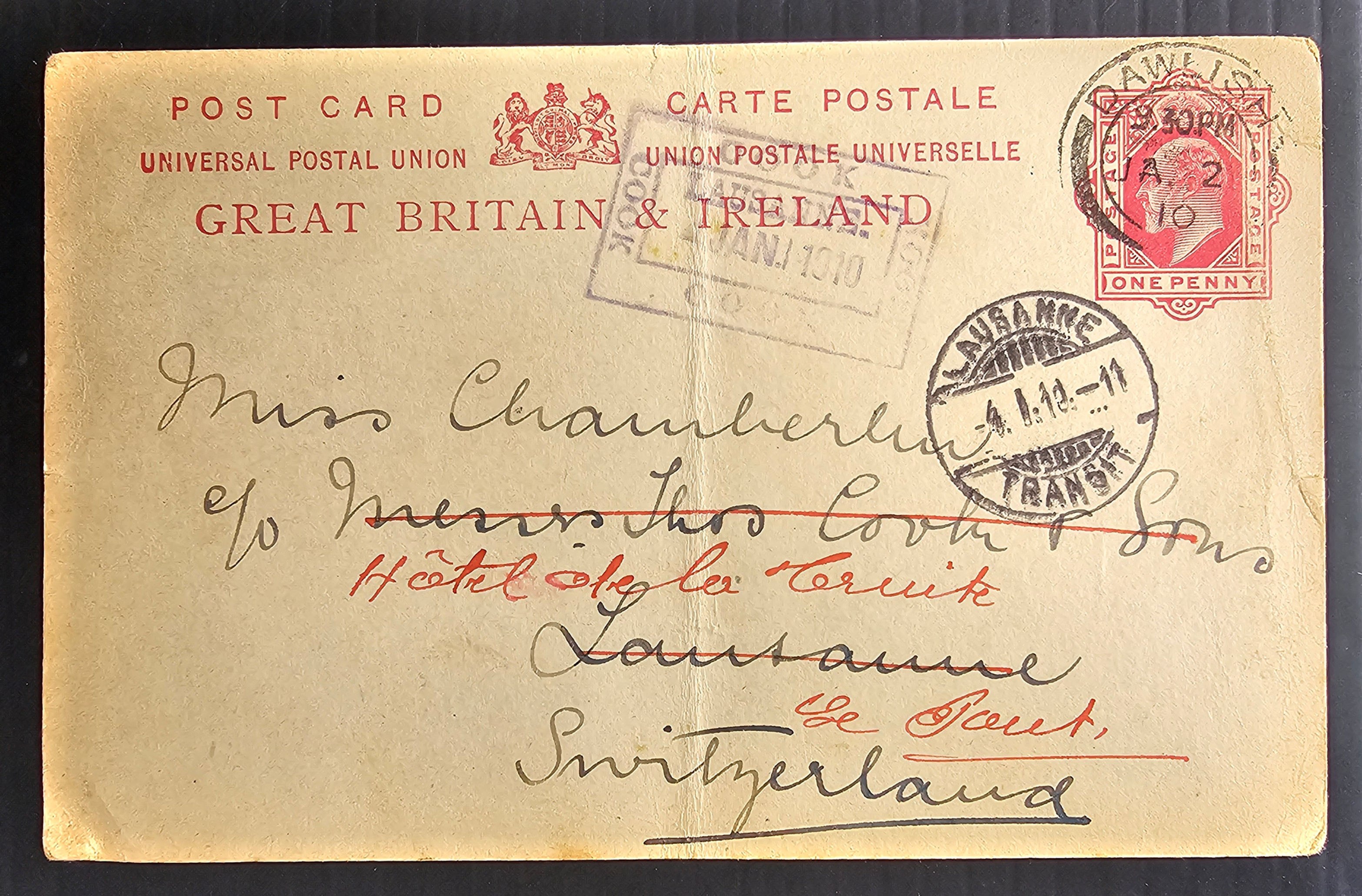 1910 Great Britain 1d Stamped Postcard cd Dawlish-Le Pont