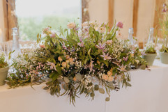 Registry table into top table flowers