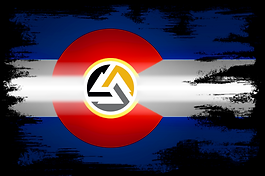 Colorado flag with Ascent Colorado Jiu Jitsu logo