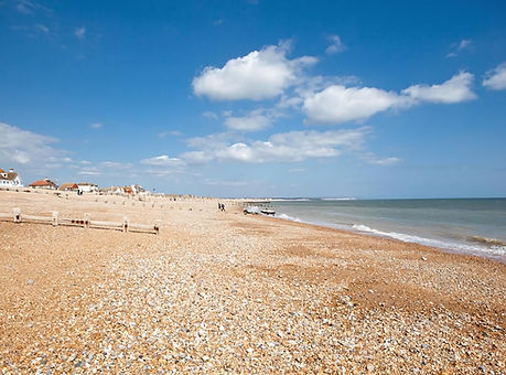 Pevensey Beach just steps from The Bay Hotel, offering a relaxing seaside stay.