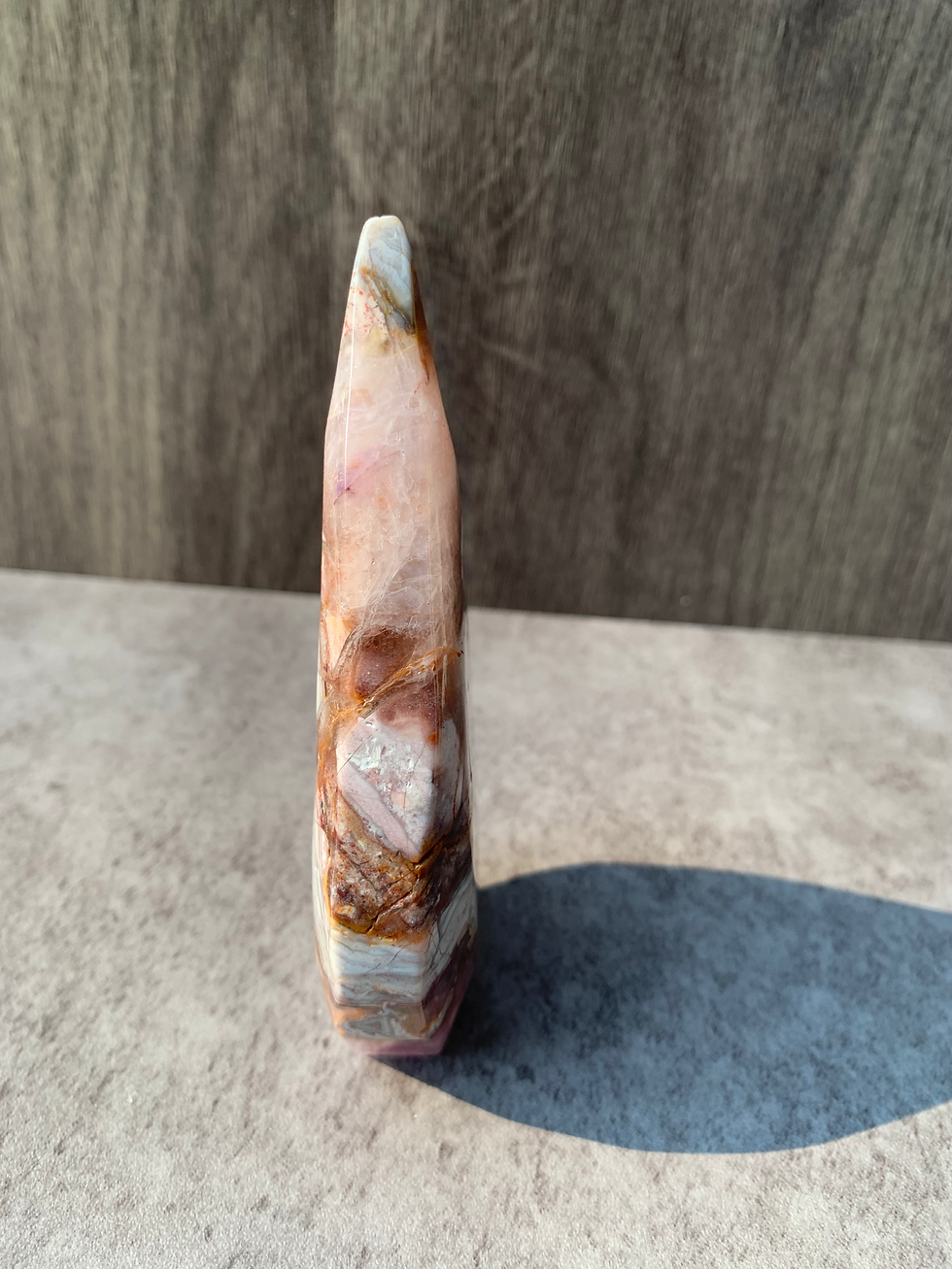 Thumbnail: Amethyst Lace Agate Freeform | Lavender Amethyst & Scenic Banded Agate | 4.6"