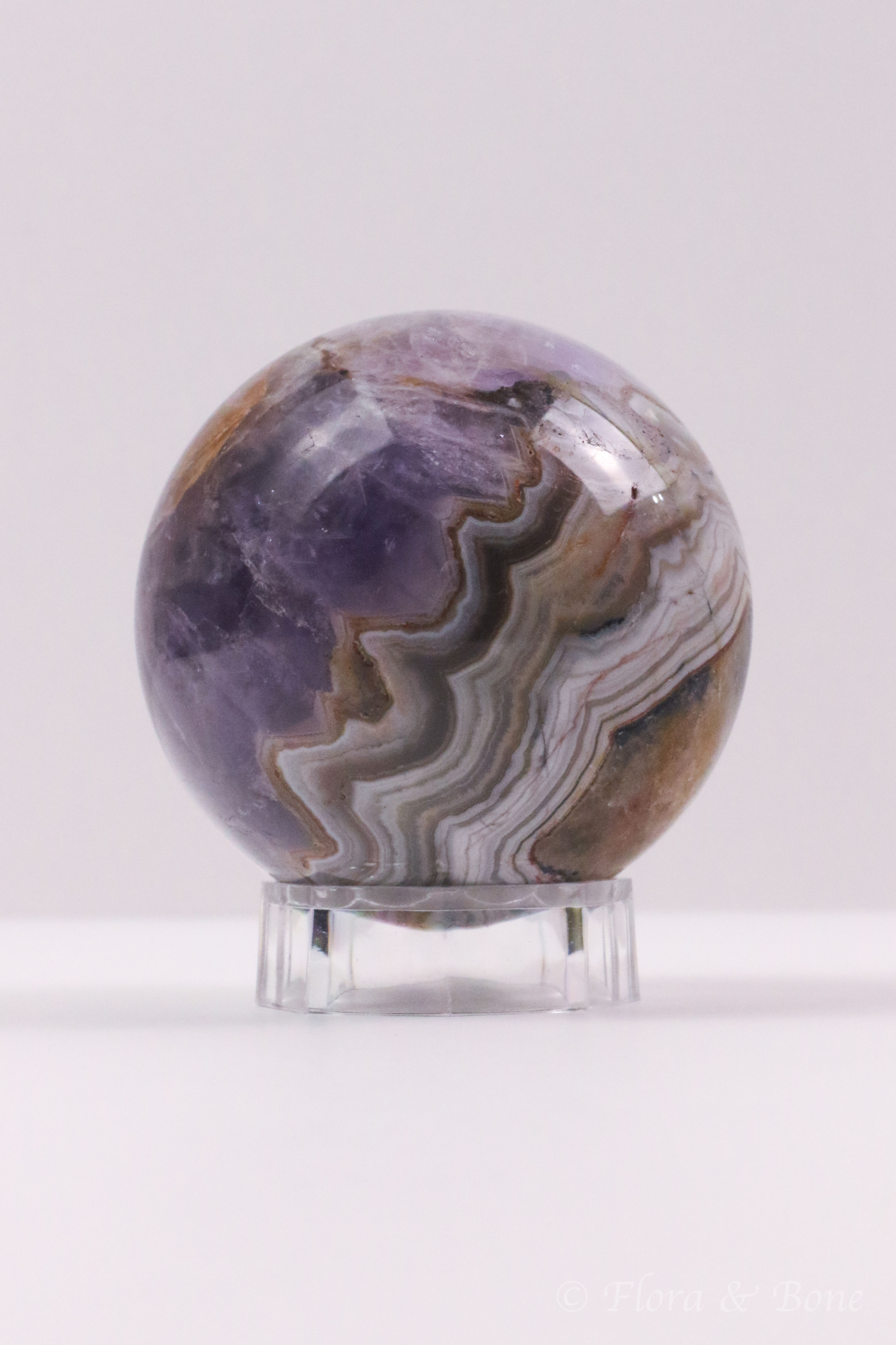 Amethyst Lace Agate Sphere | Polished Specimen | 2.18"
