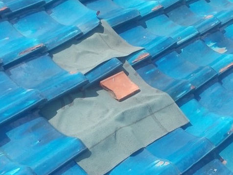 Partial repair work on the roof