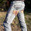 Miniature : Pantalon homme jean's tissu à carreaux marron et gris