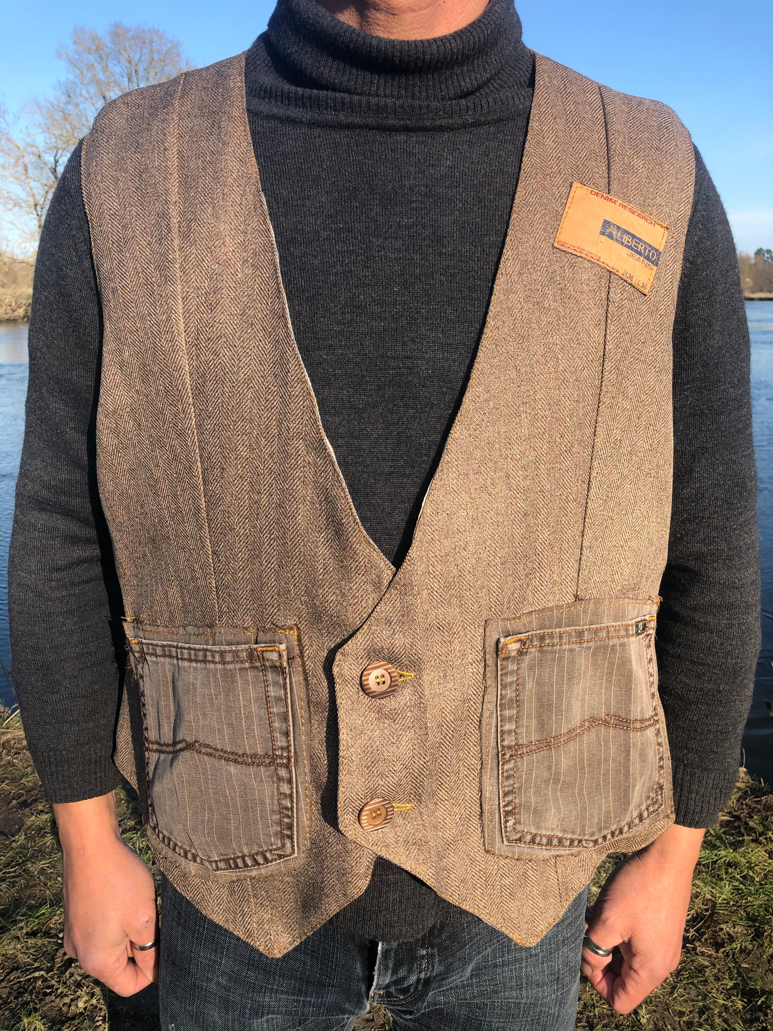 Gilet homme Vest hipster Upcycled L